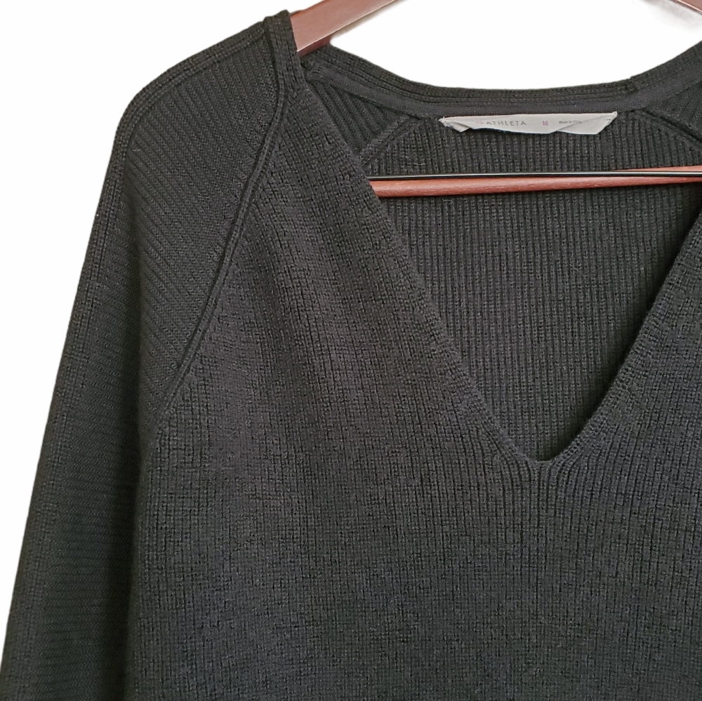 Athleta Hanover Sweater Wool Blend Black Medium - Picture 4 of 9